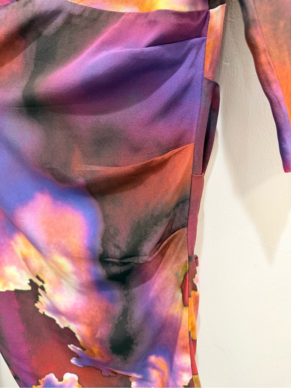 Nicole Miller Gold Label Silk Fall 2011 "Cosmic Cloud" Ruched Dress - Size 12 - Picture 7 of 14